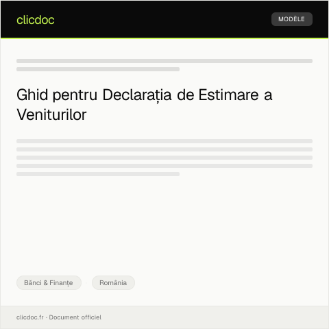 Document preview: Declarație pentru estimarea veniturilor realizate din activități independente — Bănci & Finanțe, România